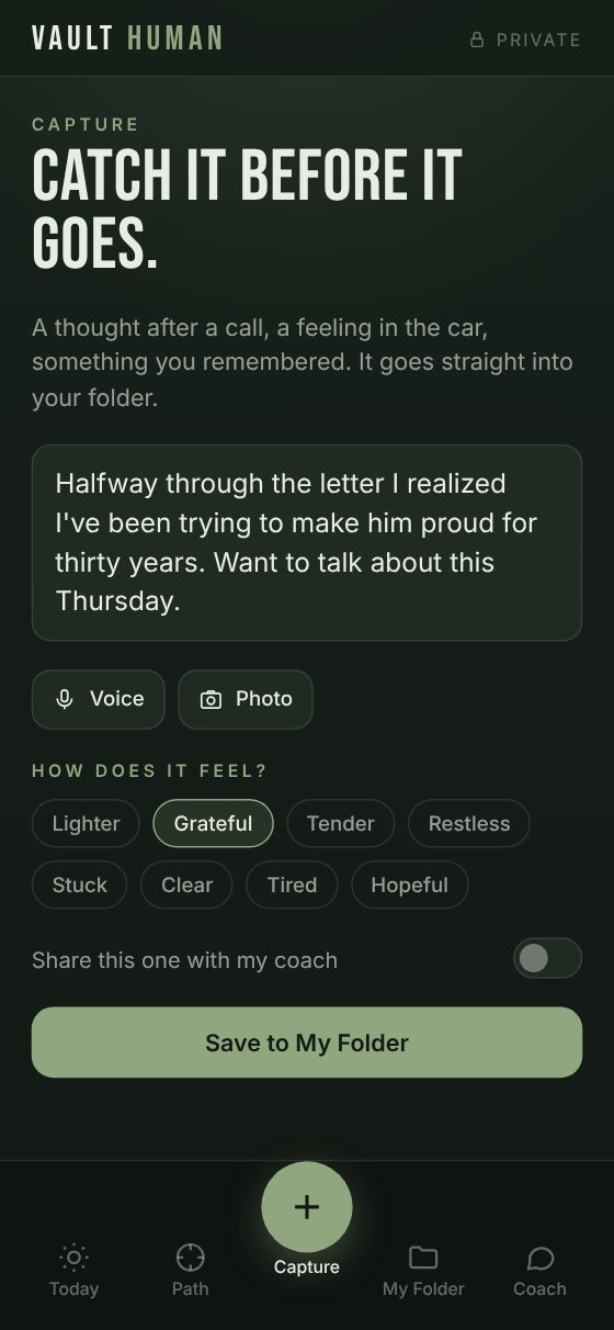 App screen: capturing a thought after writing the letter