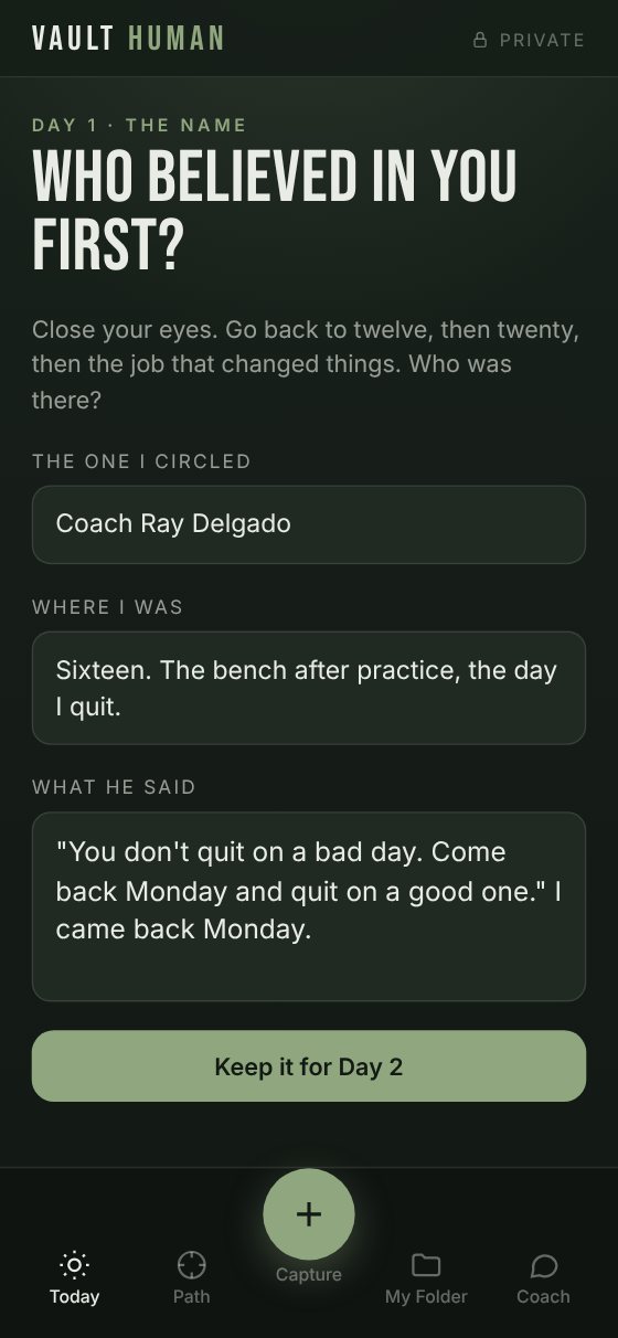App screen: writing down the person who believed in you first